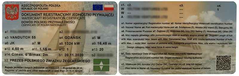 Polish registration certificate